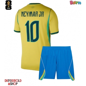 Brasilien Neymar Jr #10 Hjemmebanesæt Børn VM 2026 Kort ærmer (+ korte bukser)